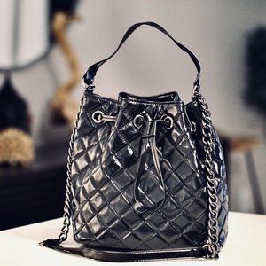 COPY - NWOT Patent Leather Quilted Bucket Bag